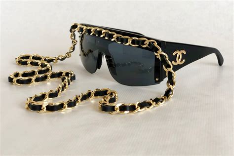 vintage Chanel sunglasses with chain